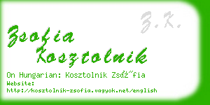 zsofia kosztolnik business card